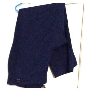 Navy blue zig zag stretchy dress pants
